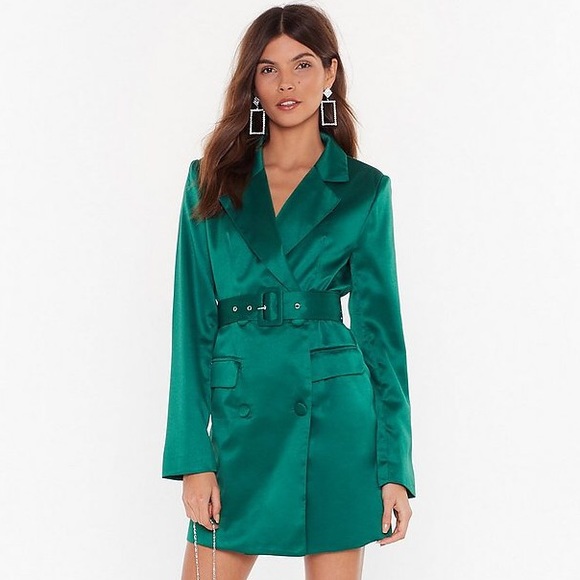 taking care of business satin dress